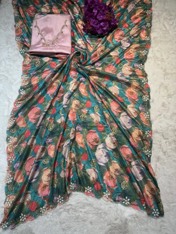 NEELAM TRADERS NEW LAUNCH DESIGNER SAREE WITH HANDWORK