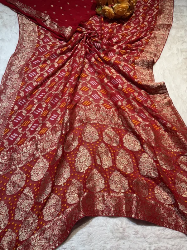 NEELAM TRADERS NEW LAUNCH BANDHANI SAREE IN KHADDI GEORGETTE FABRIC