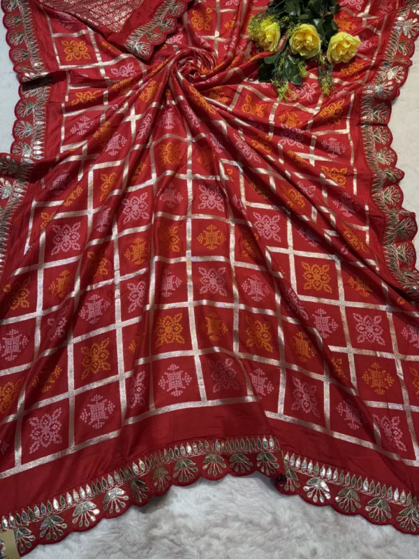 NEELAM TRADERS NEW LAUNCH SPECIAL RED GHATCHOLA WITH HANDLUM BANDHEJ