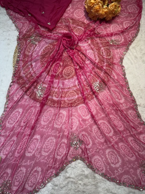 NEELAM TRADERS NEW LAUNCH BANDHEJ SAREE WITH HANDWORK