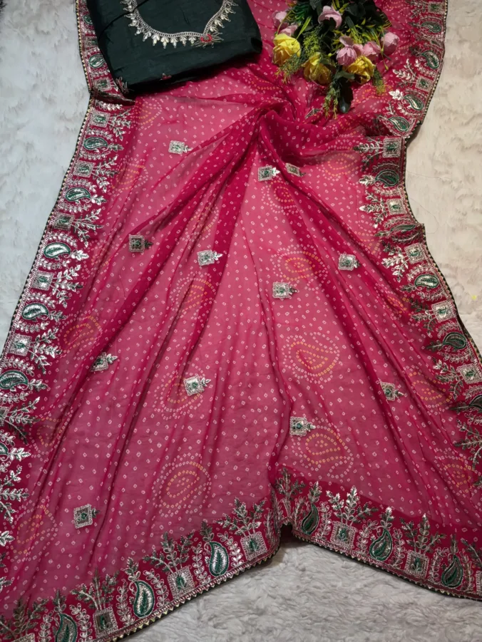 NEELAM TRADERS NEW LAUNCH TRADITIONAL MARWADI BANDHEJ SAREE