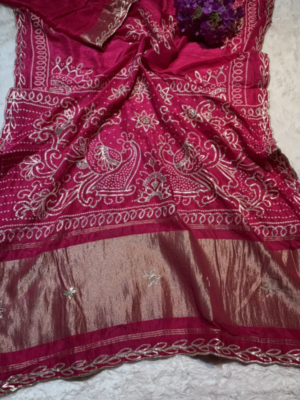 NEELAM TRADERS NEW LAUNCH  TRENDING KACHA GOTTA SAREE WITH LAKDI PATTA IN H.O SILK FABRIC