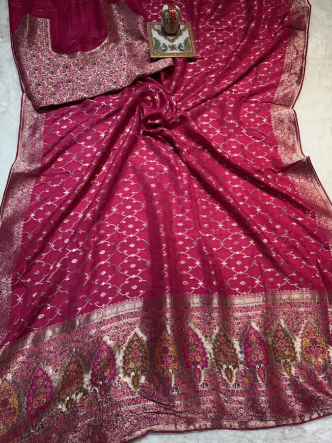NEELAM TRADERS NEW LAUCH BANARASI SAREE WITH ALL OVER JAAL