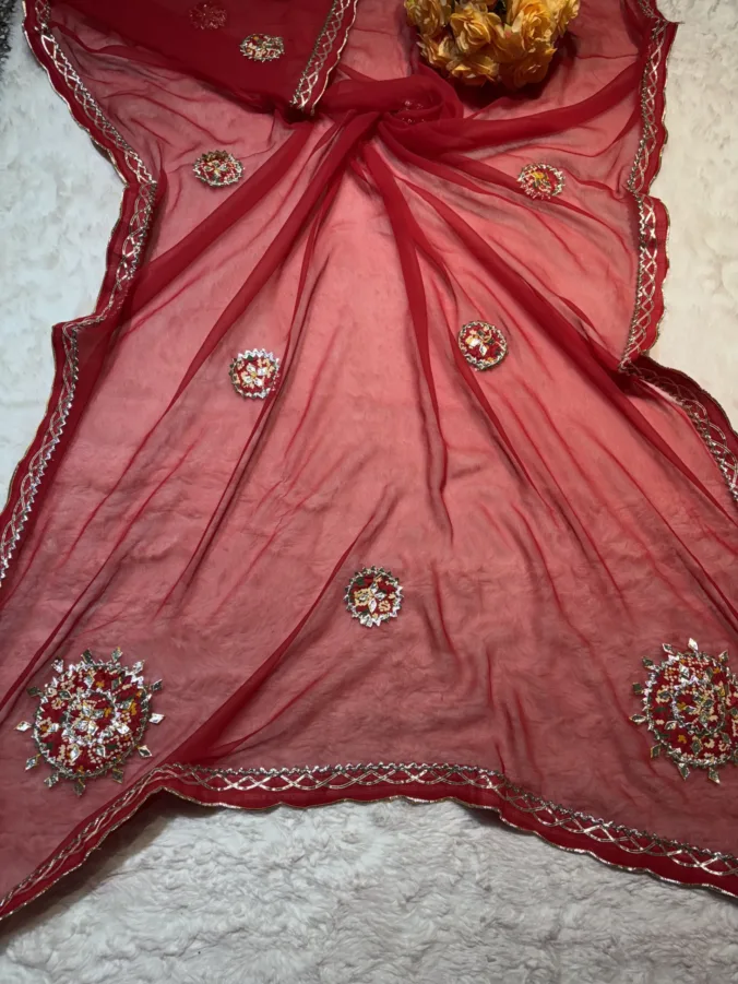 NEELAM TRADERS NEW LAUNCH TIE AND DIE SAREE WITH BANDHEJ PACTH