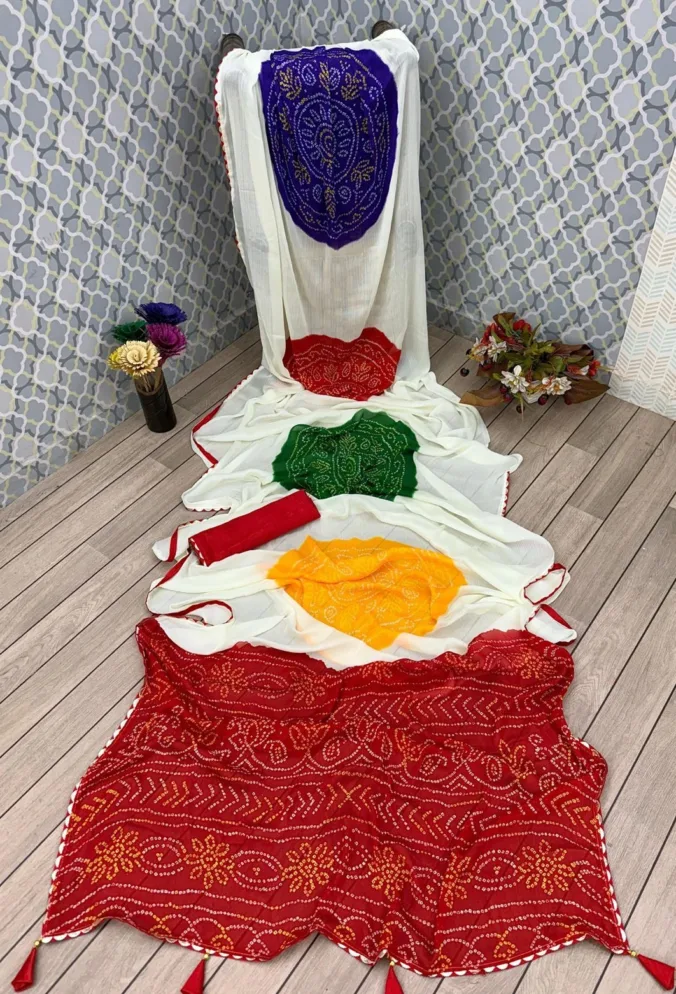 NEELAM TRADERS NEW LAUNCH SPECIAL FABINA BANDHEJ SAREE