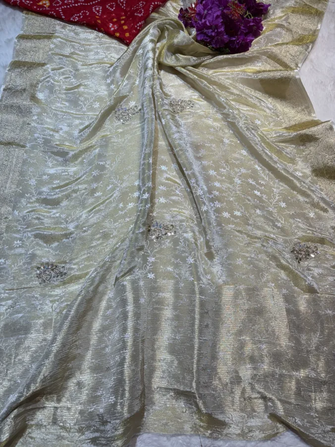 NEELAM TRADERS NEW LAUNCH KANJIVARAM SILK SAREE WITH BANDHEJ BLOUSE