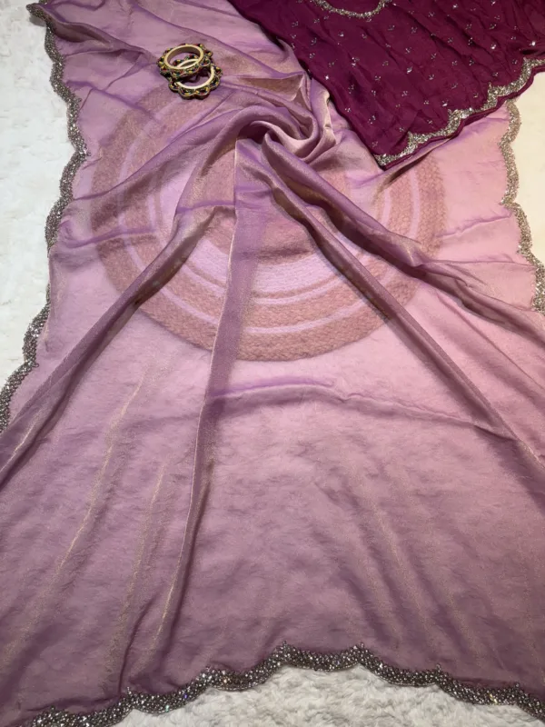 NEELAM TRADERS NEW LAUNCH GIRLISH SAREE WITH UNSTICHED HEAVY BLOUSE