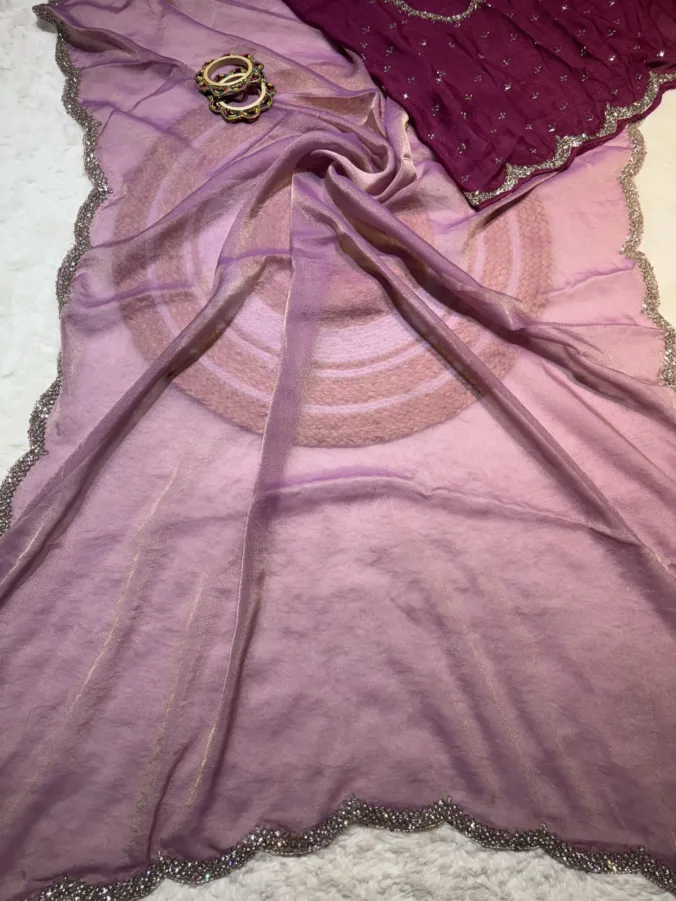 NEELAM TRADERS NEW LAUNCH GIRLISH SAREE WITH UNSTICHED HEAVY BLOUSE