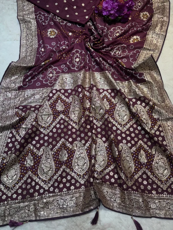 NEELAM TRADERS NEW LAUNCH BANDHANI SAREE WITH HANDWORK