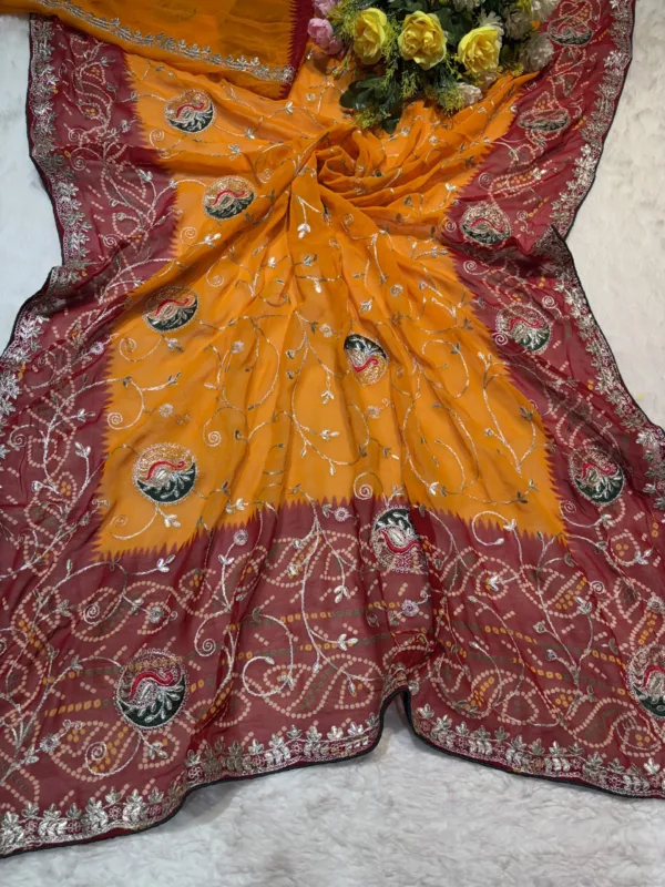 NEELAM TRADERS NEW LAUNCH RAJASTHANI PILLA SAREE WITH ALL OVER JAAL WORK