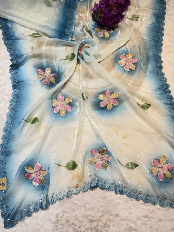 NEELAM TRADERS NEW LAUNCH DESIGNER SAREE BLUE