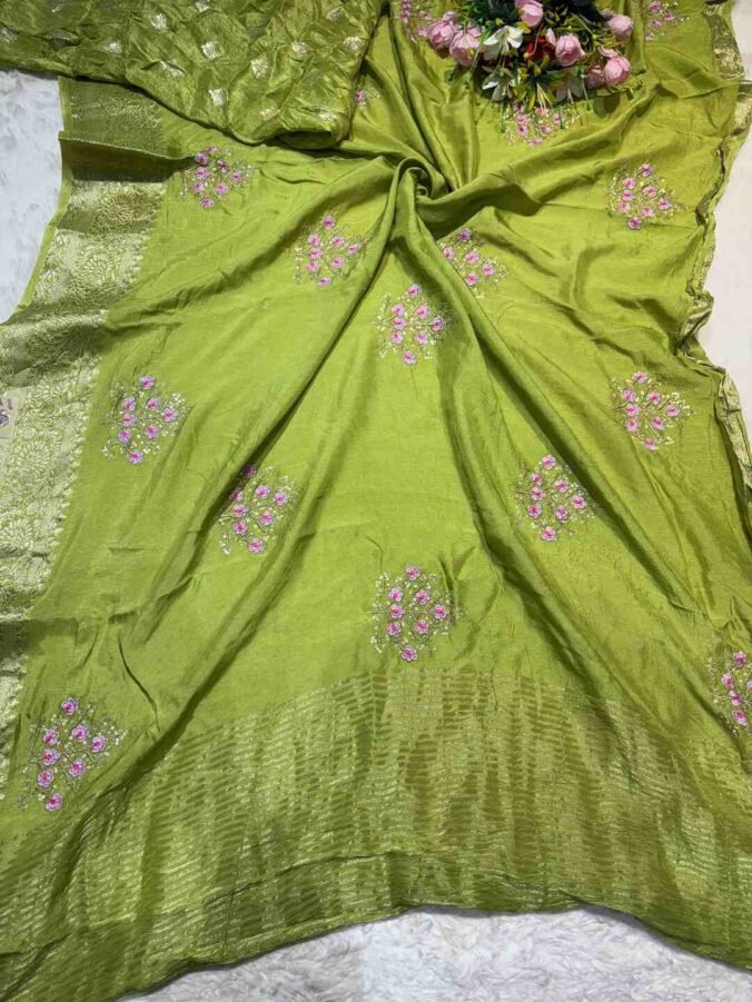 NEELAM TRADERS NEW LAUNCH PURE VISCOSE SAREE GREEN