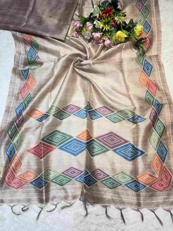 NEELAM TRADERS NEW LAUNCH KHADI SILK SAREE WITH BANDHEJ PRINT ALL OVER