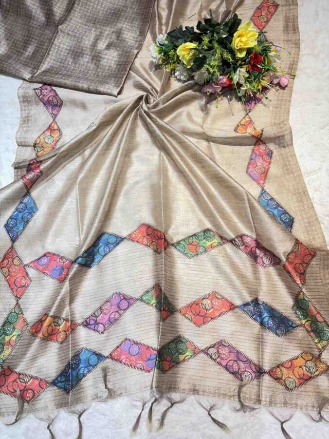 NEELAM TRADERS NEW LAUNCH KHADI SILK SAREE WITH BANDHEJ PRINT ALL OVER