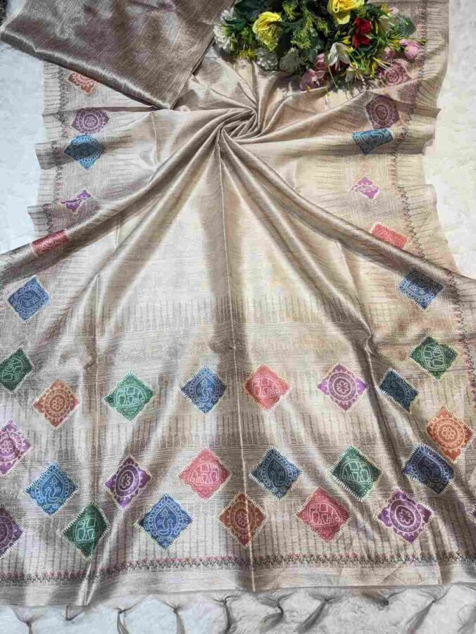 NEELAM TRADERS NEW LAUNCH KHADI SILK SAREE WITH BANDHEJ PRINT ALL OVER