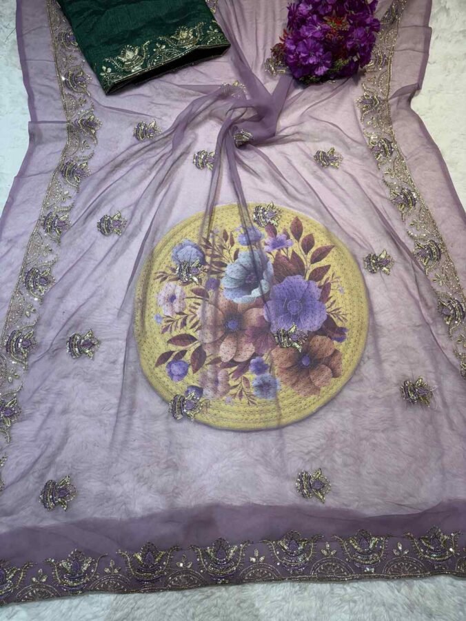 NEELAM TRADERS NEW LAUNCH NEW PATTERN DARBARI SAREE LAVENDER