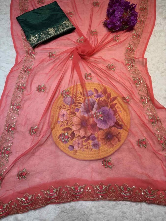 NEELAM TRADERS NEW LAUNCH NEW PATTERN DARBARI SAREE PEACH