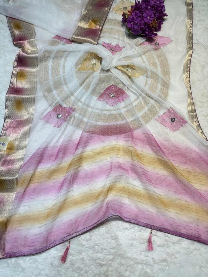 NEELAM TRADERS NEW LAUNCH MOST POPULAR HANDPAINT SAREE PINK