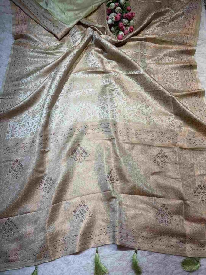 NEELAM TRADERS NEW LAUNCH KANJIVARAM SAREE WITH DIAMOND WORK ALL OVER