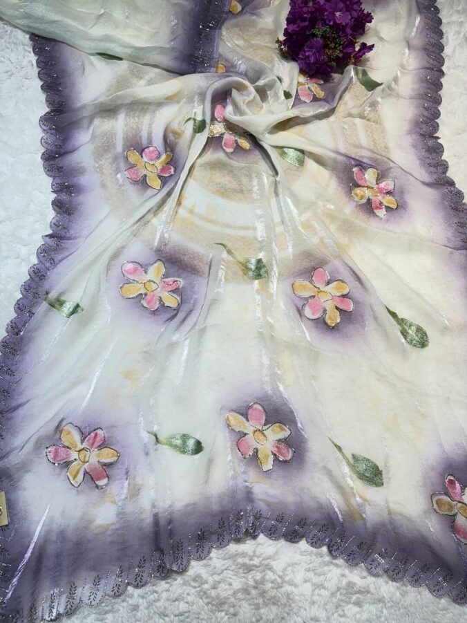 NEELAM TRADERS NEW LAUNCH DESIGNER SAREE PURPLE