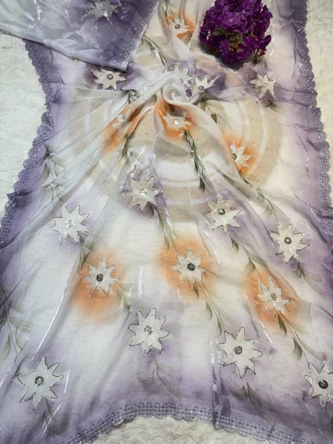 NEELAM TRADERS NEW LAUNCH DESIGNER SAREE PURPLE