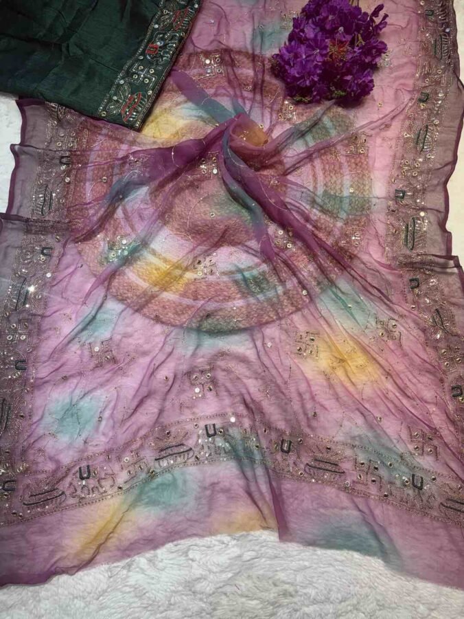 NEELAM TRADERS NEW LAUNCH DARBARI SAREE IN CHIFFON FABRIC WITH ALL OVER JAAL WORK WINE