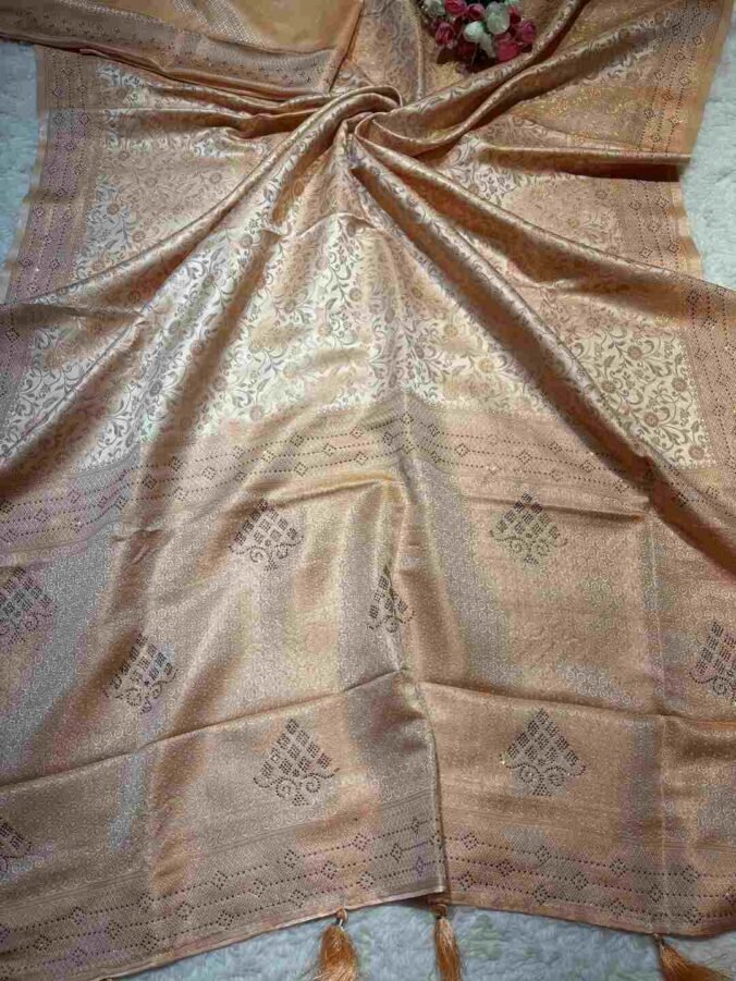 NEELAM TRADERS NEW LAUNCH KANJIVARAM SAREE WITH DIAMOND WORK ALL OVER