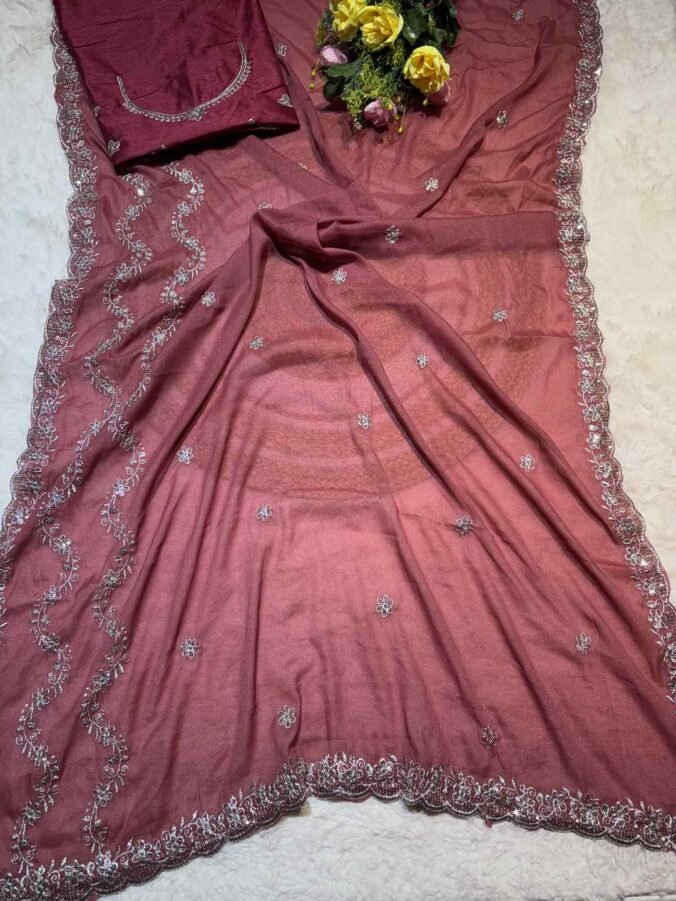 NEELAM TRADERS NEW LAUNCH KASIDA WORK IN SOFT GEORGETTE BRICK