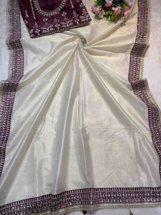 NEELAM TRADERS NEW LAUNCH PURE TASSAR SILK SAREE MAHROON