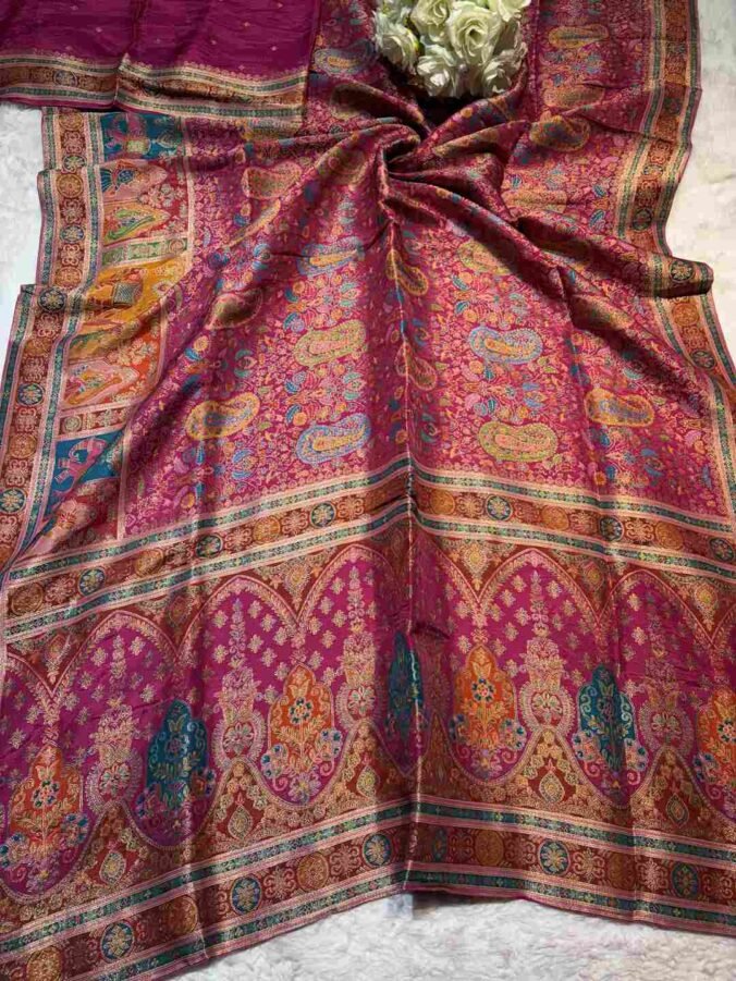 NEELAM TRADERS NEW LAUNCH PASHMINA SILK SAREE RANI
