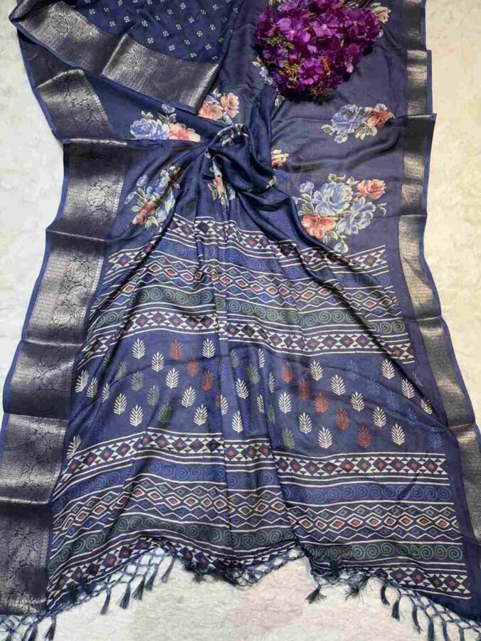 NEELAM TRADERS NEW LAUNCH DIGITAL PRINT SAREE IN SOFT MELLOW FABRIC FOR REGULAR WEAR BLUE