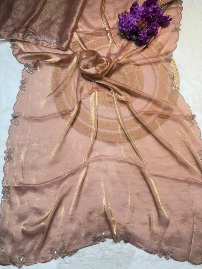 NEELAM TRADERS NEW LAUNCH Butterfly saree in diamond work all over BRICK