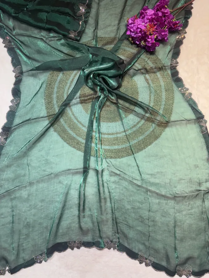 NEELAM TRADERS NEW LAUNCH Butterfly saree in diamond work all over GREEN
