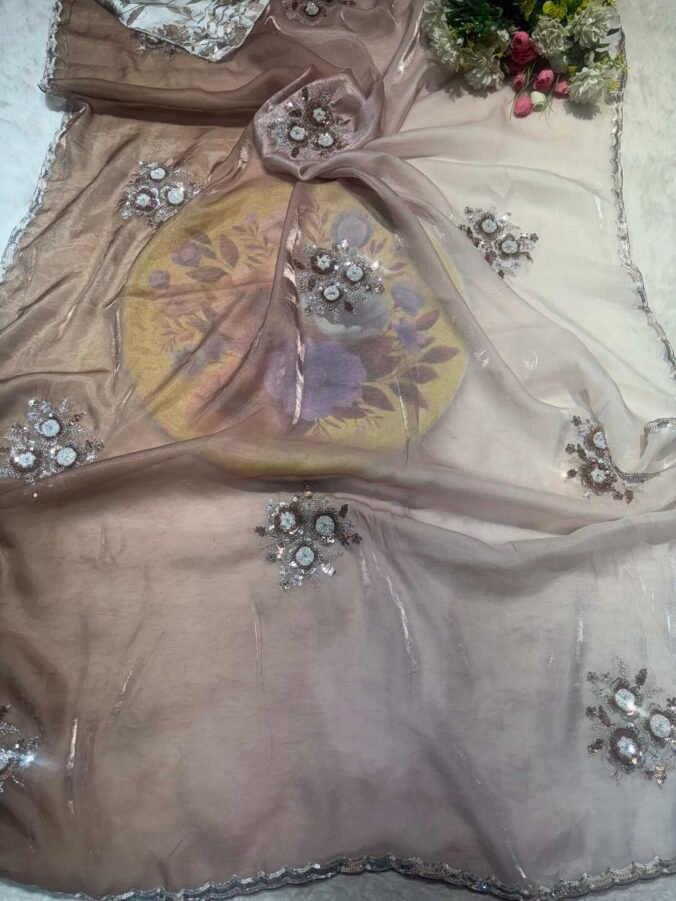 NEELAM TRADERS NEW LAUNCH trending coffee color saree with designer blouse