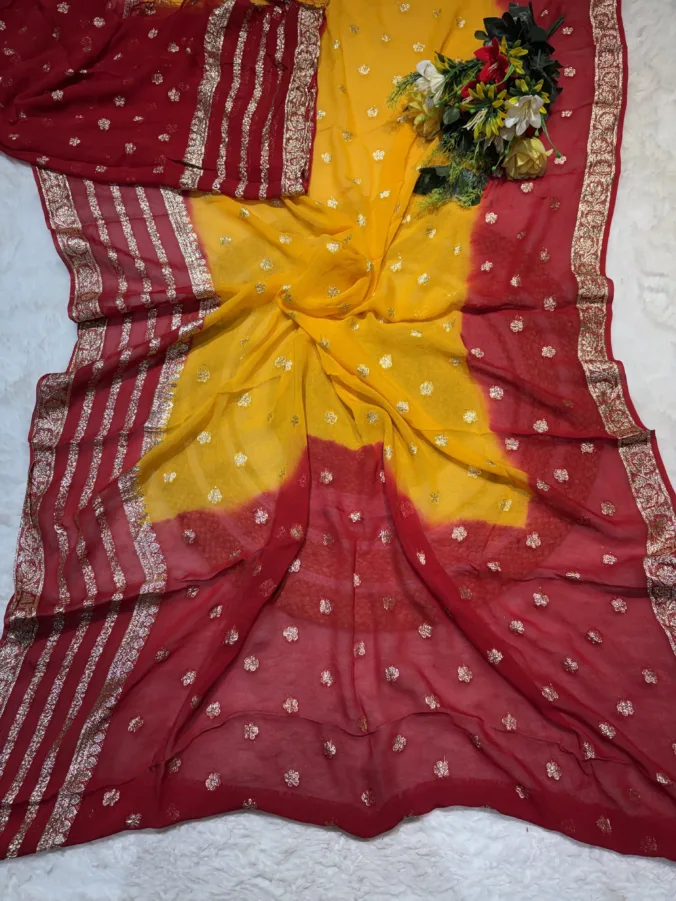 NEELAM TRADERS NEW LAUNCH TRENDING FAGANIYA SAREE IN SOFT GEORGETTE FABRIC