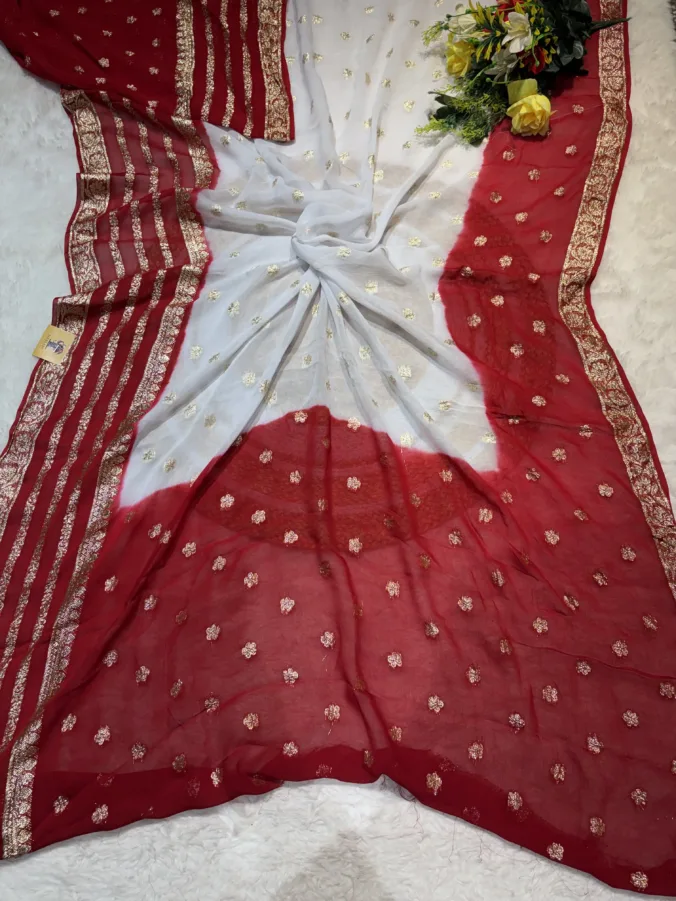 NEELAM TRADERS NEW LAUNCH TRENDING FAGANIYA SAREE IN SOFT GEORGETTE FABRIC