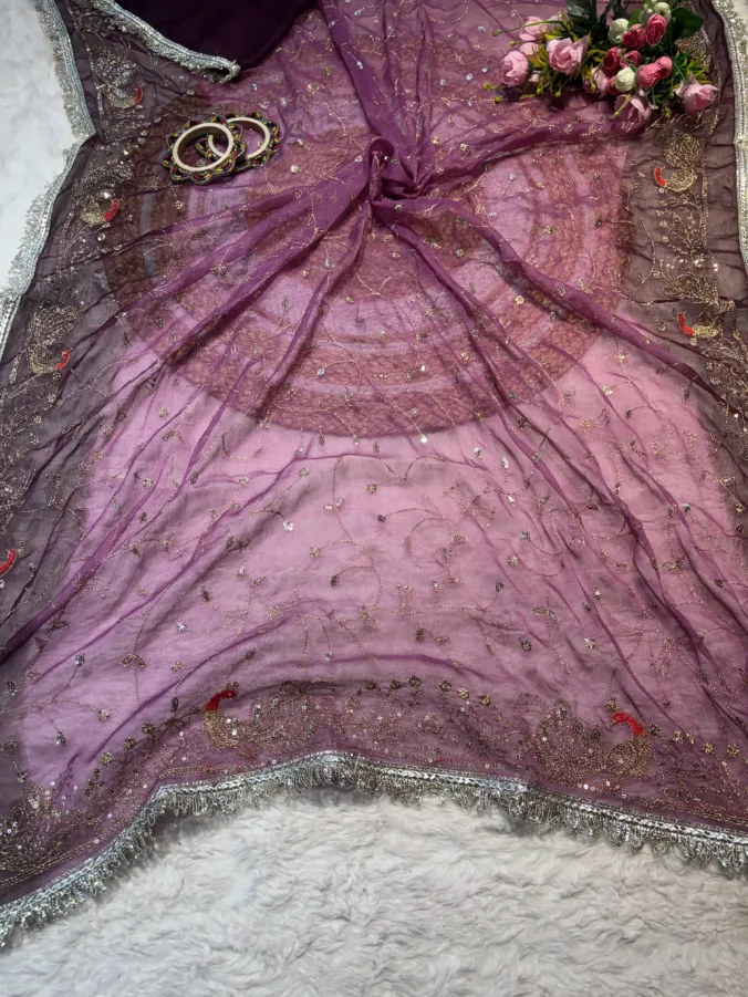 NEELAM TRADERS NEW LAUNCH TRENDING Viral  rajputi peacock design saree with jaal work and kiran border all over