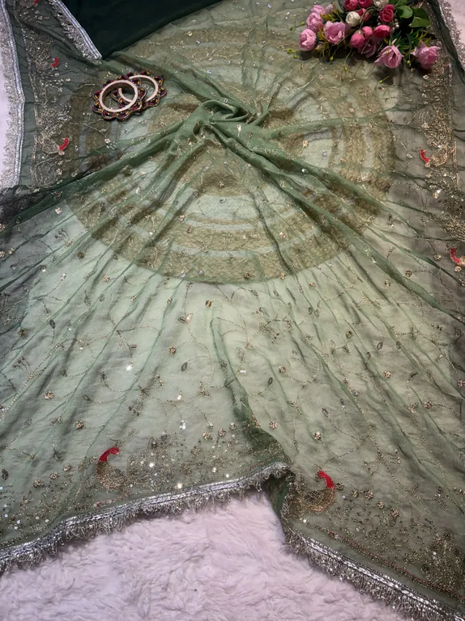 NEELAM TRADERS NEW LAUNCH TRENDING Viral  rajputi peacock design saree with jaal work and kiran border all over