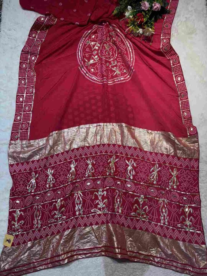NEELAM TRADERS NEW LAUNCH latest bandhej saree in new gathchola pattern RANI