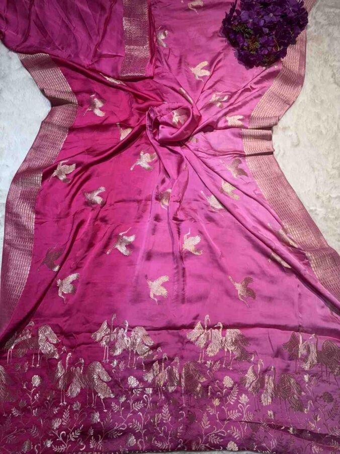 NEELAM TRADERS NEW LAUNCH Pure H.O silk fabric with silver zari all over RANI