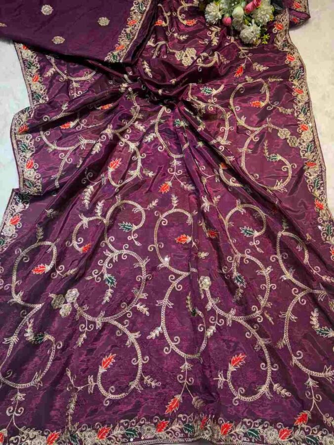 NEELAM TRADERS NEW LAUNCH Vintage saree in soft silk fabric WINE