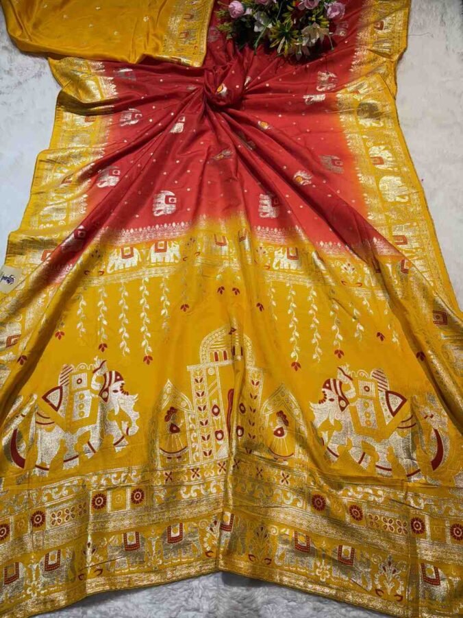 NEELAM TRADERS NEW LAUNCH figure zari saree in soft silk fabric RED PILLA