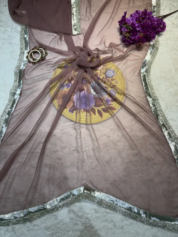 NEELAM TRADERS NEW LAUNCH TRENDING Ankita lokhande Saree in soft georgette fabric dusty rose