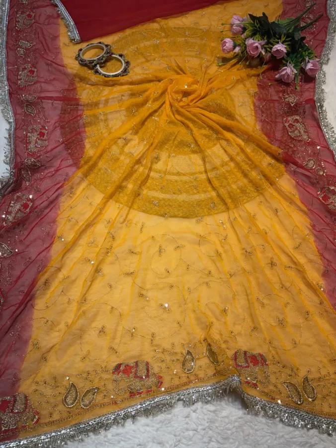 NEELAM TRADERS NEW LAUNCH TRENDING Viral  rajputi Elephant design saree with jaal work and kiran border all over