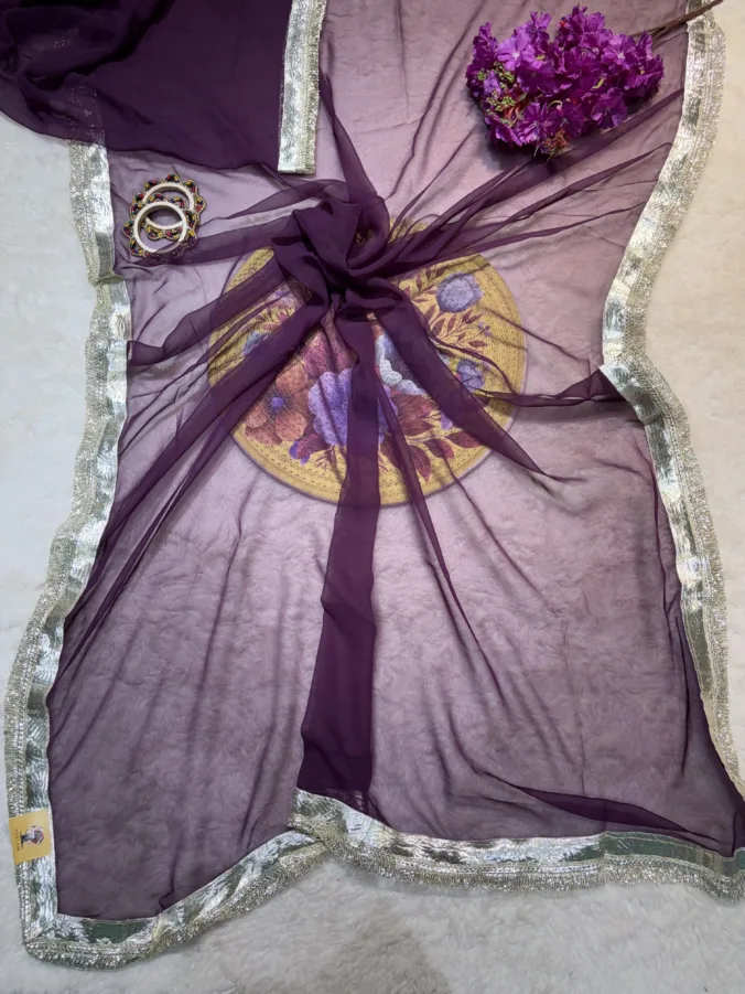 NEELAM TRADERS NEW LAUNCH TRENDING Ankita lokhande Saree in soft georgette fabric WINE