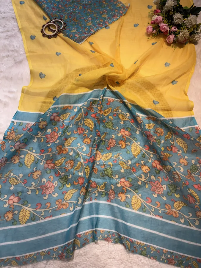 NEELAM TRADERS NEW LAUNCH TRENDING Kalamkari digital print saree in soft cotton fabric