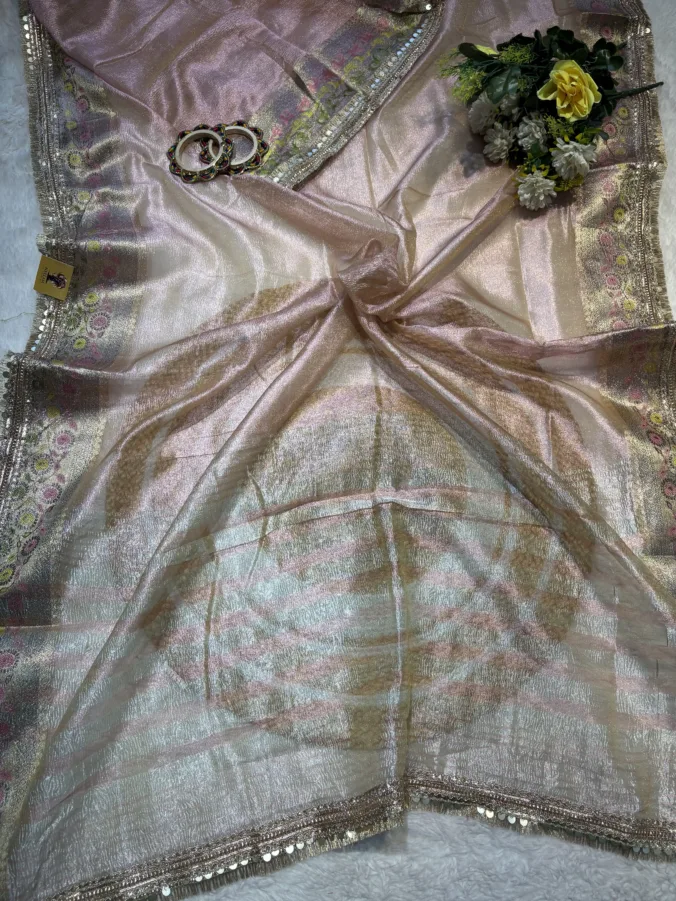 NEELAM TRADERS NEW LAUNCH TRENDING New party wear tissue saree with trending border all over