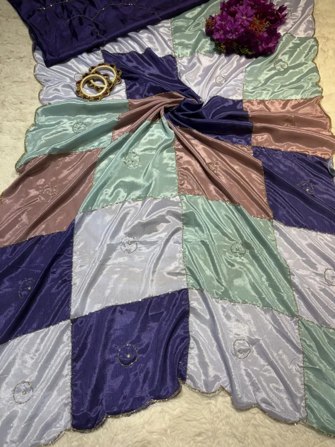 NEELAM TRADERS NEW LAUNCH TRENDING multi color party wear saree with hand work all over