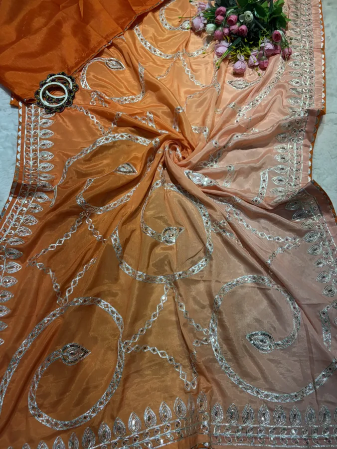 NEELAM TRADERS NEW LAUNCH TRENDING Kacha gotta saree with sequence work in soft silk fabric