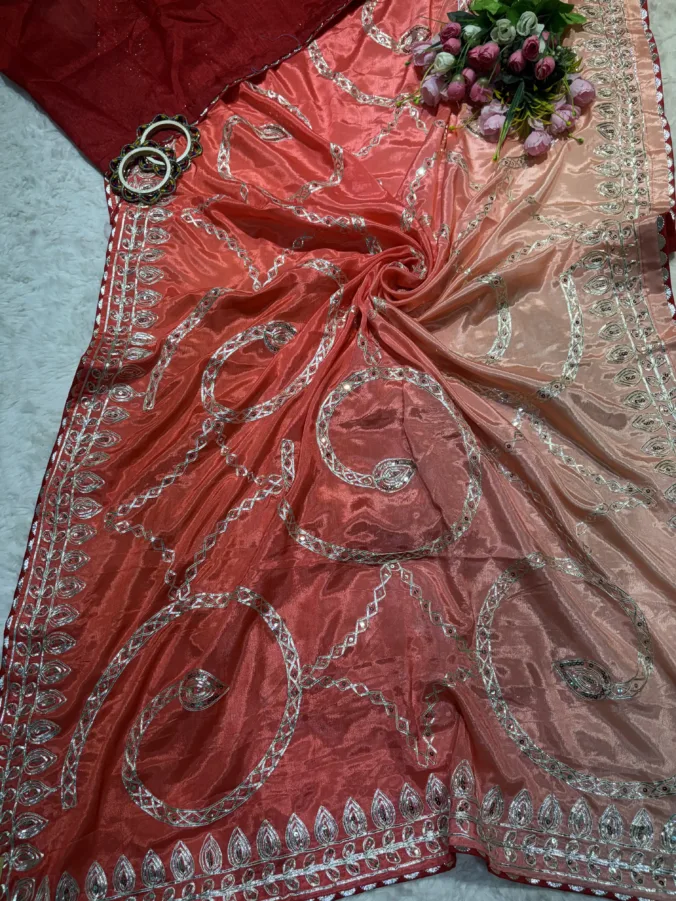 NEELAM TRADERS NEW LAUNCH TRENDING Kacha gotta saree with sequence work in soft silk fabric